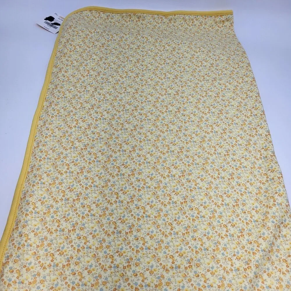 Vintage Gymboree Prairie Ranch Baby Blanket Floral Fruit Apple Pear Appliqué